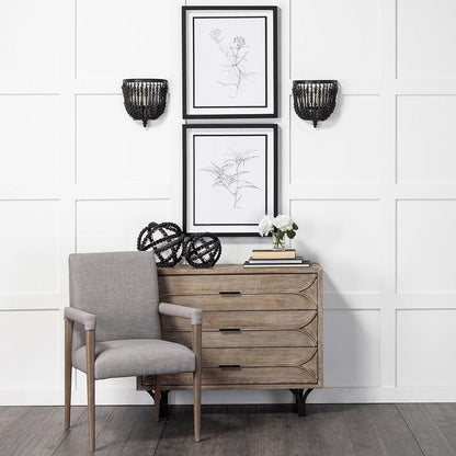 Mercana - Earnhardt II Large 11L x 11W Black Wooden Beaded Orb - 68679_CLOSEOUT view 8