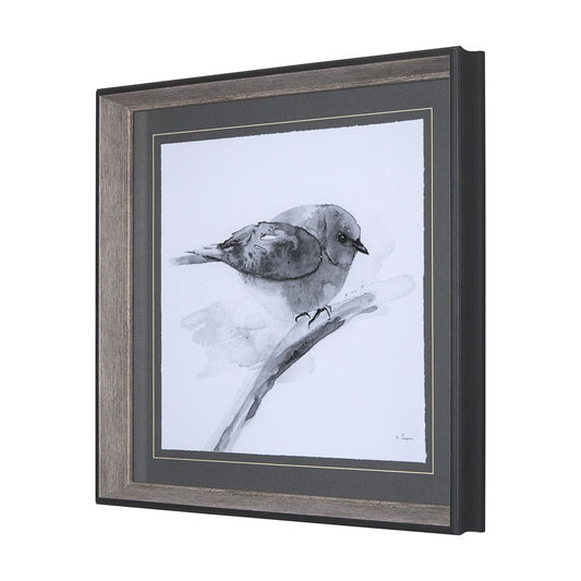 Mercana - Eastern Blue BW III by Mercana Studio Hand Embellished Textured Framed Art Print Matted under Glass - 14211 view 2