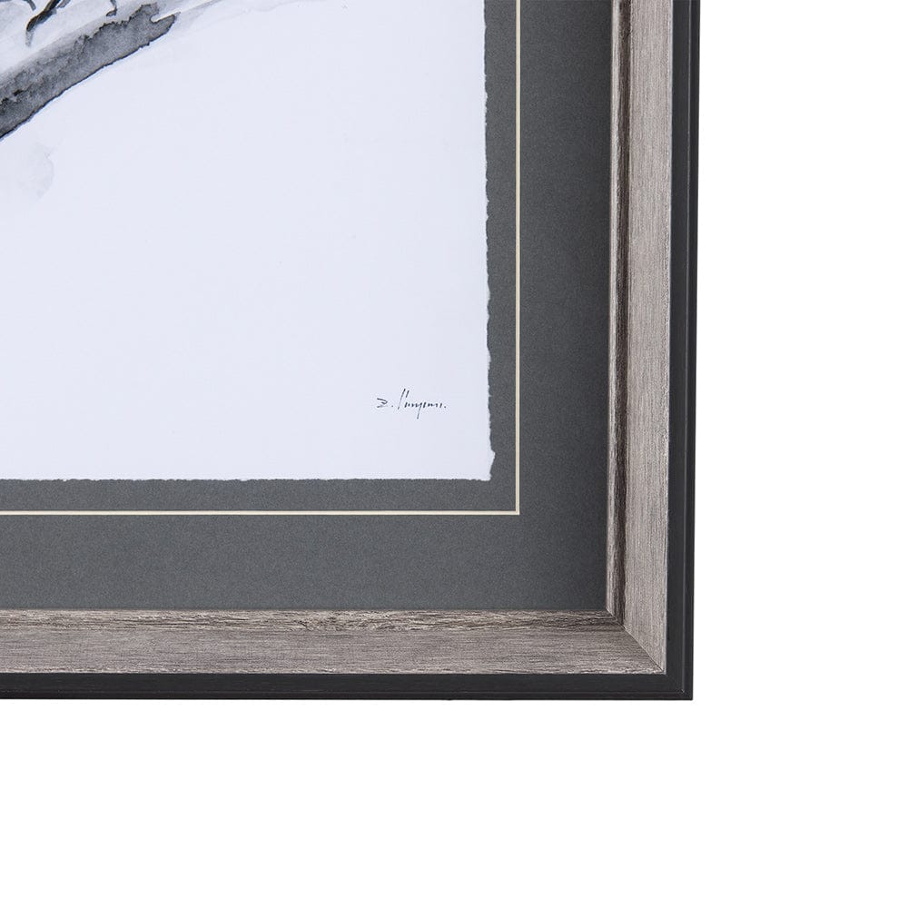 Mercana - Eastern Blue BW III by Mercana Studio Hand Embellished Textured Framed Art Print Matted under Glass - 14211 view 3