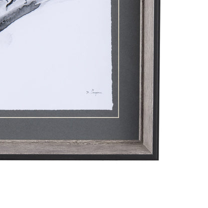 Mercana - Eastern Blue BW III by Mercana Studio Hand Embellished Textured Framed Art Print Matted under Glass - 14211 view 3