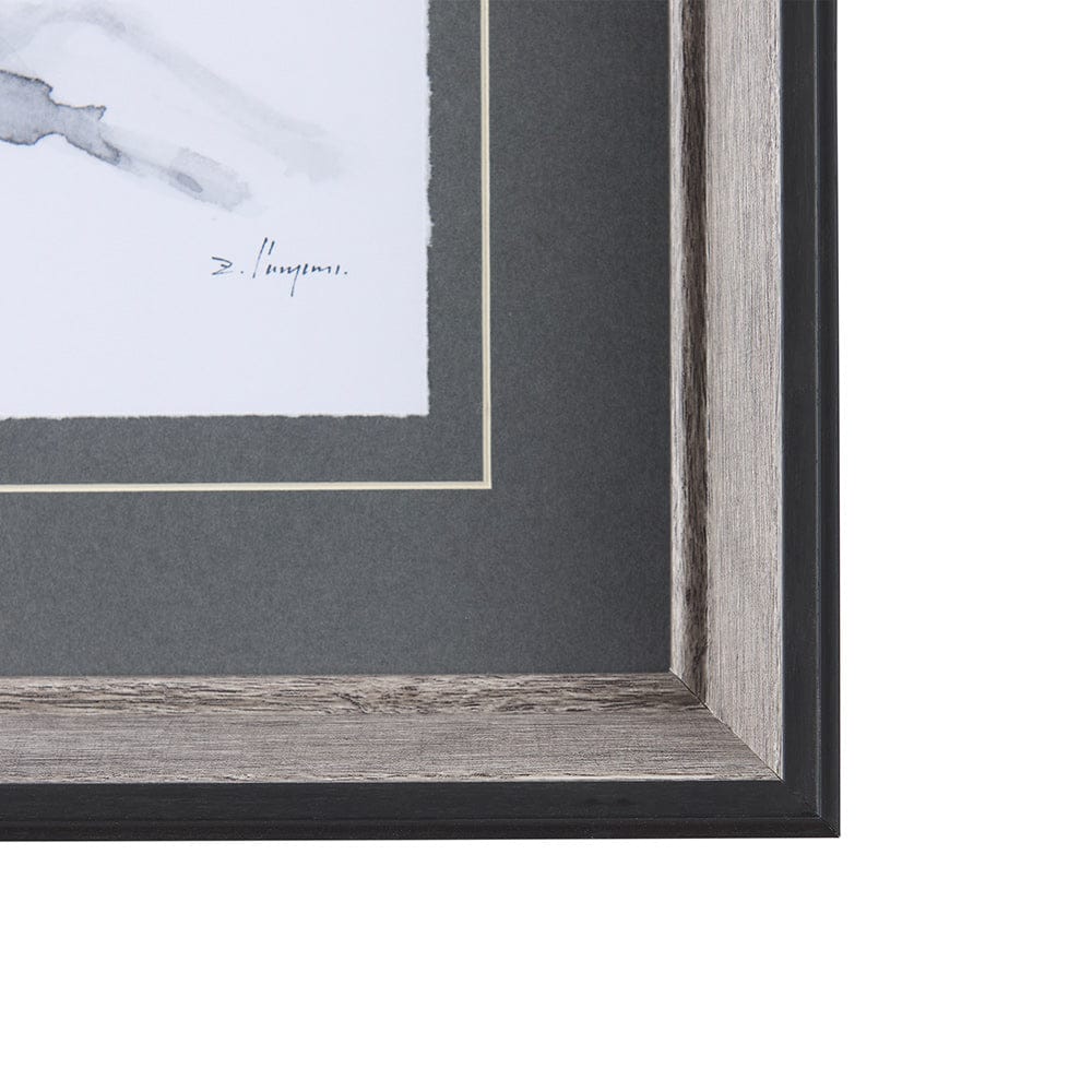 Mercana - Eastern Blue BW IV by Mercana Studio a Hand Embellished Textured Framed Art Print Matted under Glass - 14212 view 3