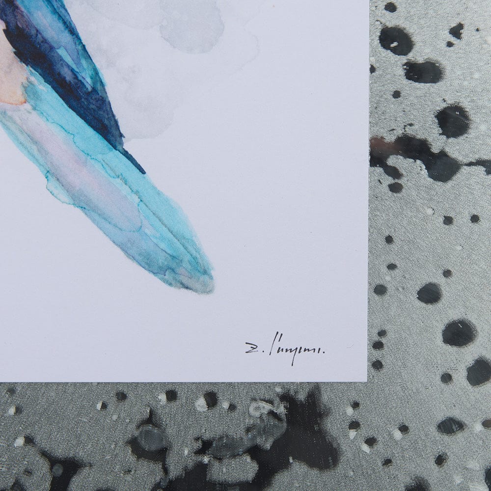 Mercana - Eastern Blue I by Mercana Studio a Hand Embellished Textured Framed Art Print Matted under Glass - 14228 view 8