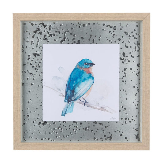 Mercana - Eastern Blue II by Mercana Studio a Hand Embellished Textured Framed Art Print Matted under Glass - 14229 view 1