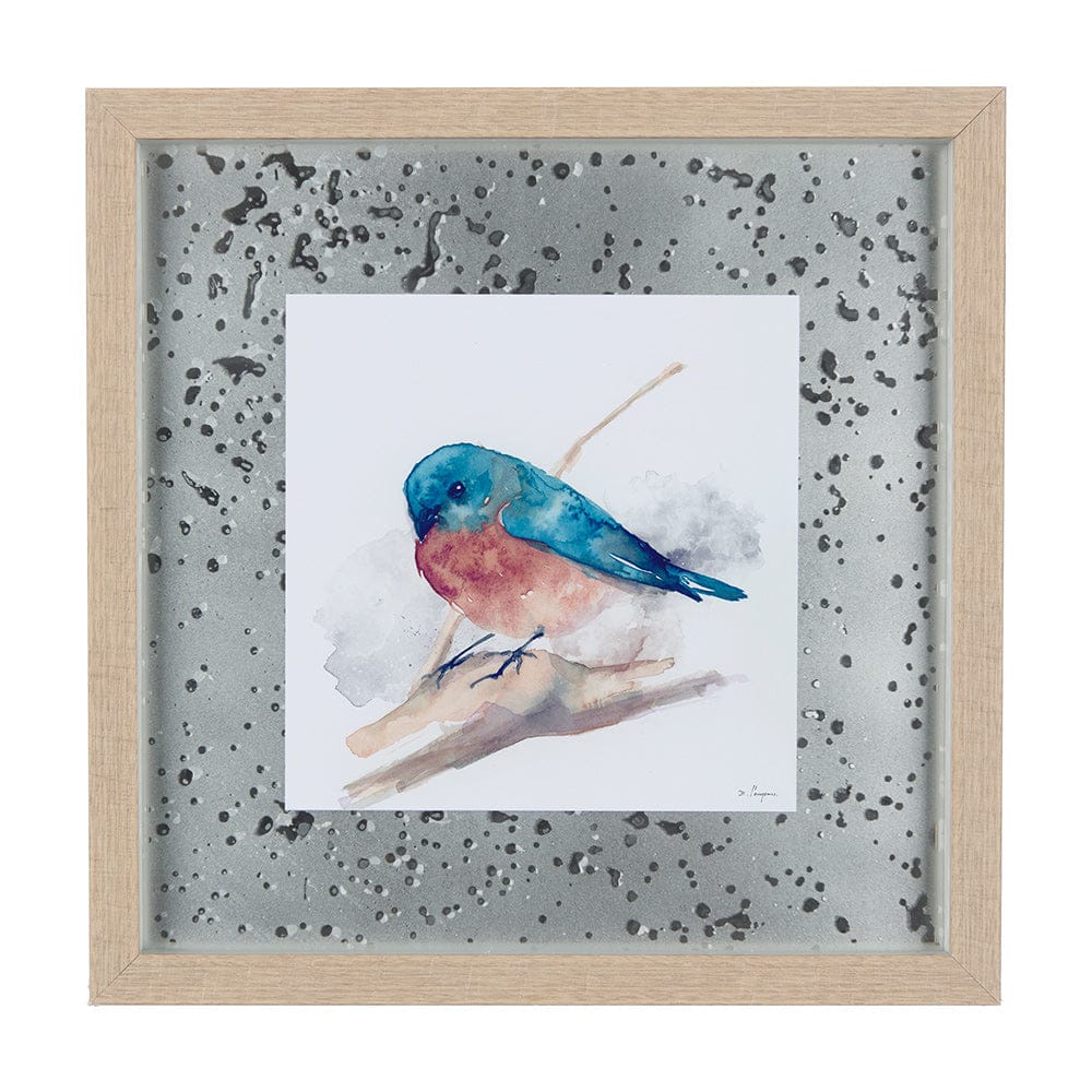 Mercana - Eastern Blue III by Mercana Studio a Hand Embellished Textured Framed Art Print Matted under Glass - 14230 view 1