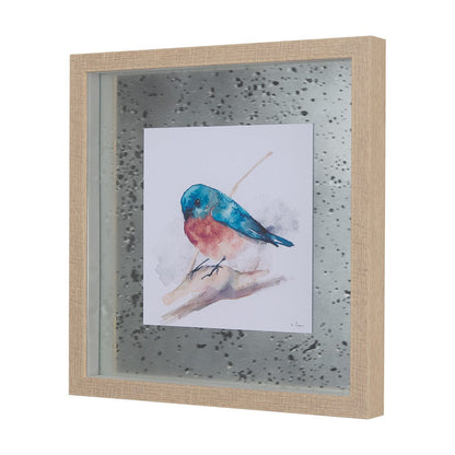 Mercana - Eastern Blue III by Mercana Studio a Hand Embellished Textured Framed Art Print Matted under Glass - 14230 view 2