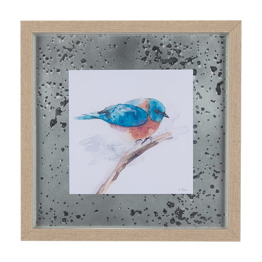 Mercana - Eastern Blue IV by Mercana Studio a Hand Embellished Textured Framed Art Print Matted under Glass - 14231 view 1