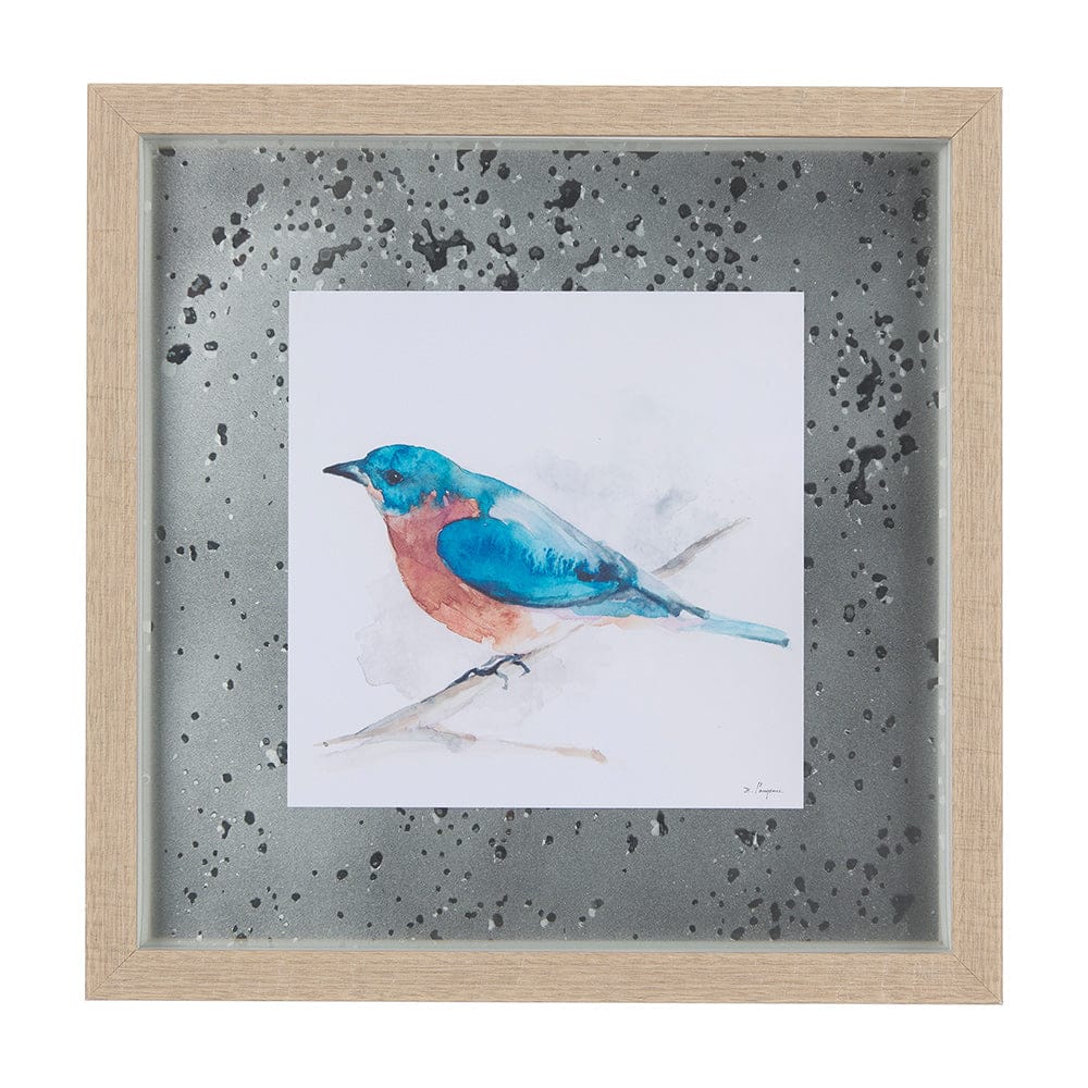 Mercana - Eastern Blue V by Mercana Studio a Hand Embellished Textured Framed Art Print Matted under Glass - 14232 view 1