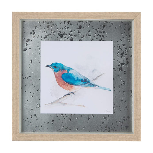 Mercana - Eastern Blue V by Mercana Studio a Hand Embellished Textured Framed Art Print Matted under Glass - 14232 view 1