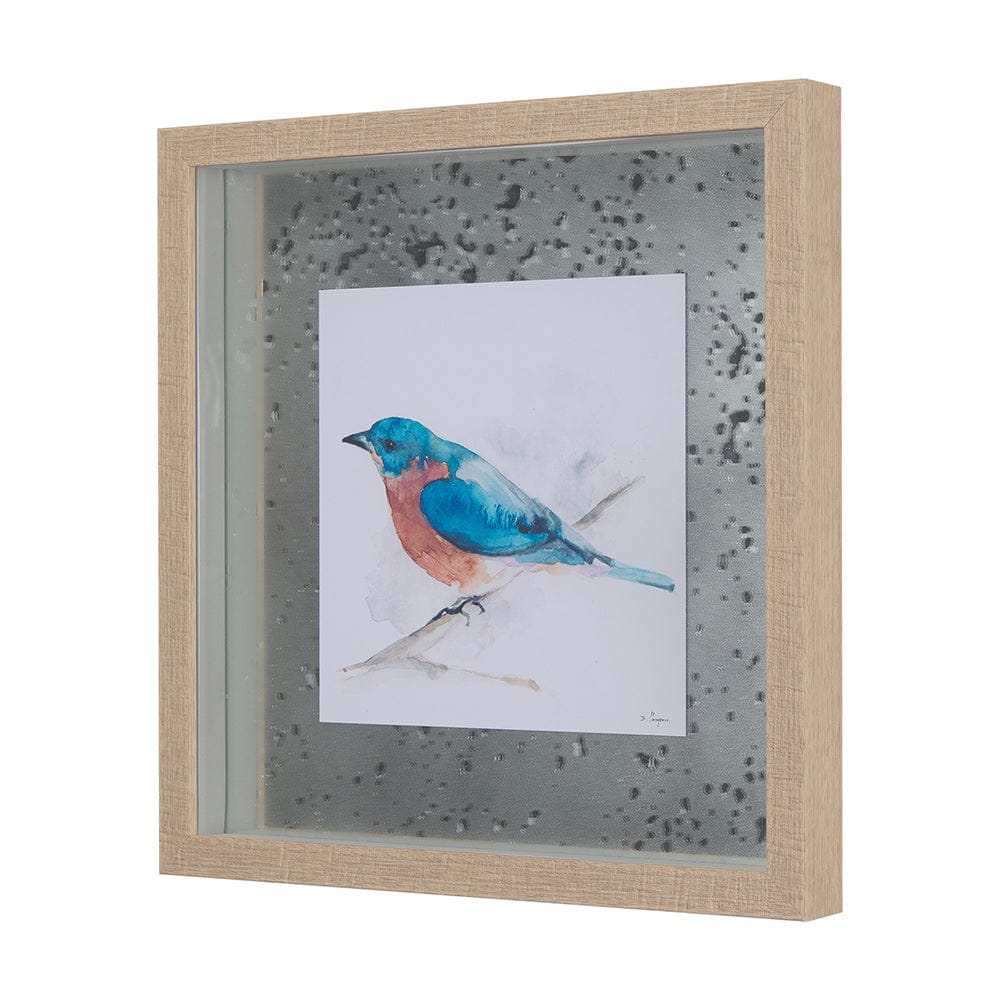 Mercana - Eastern Blue V by Mercana Studio a Hand Embellished Textured Framed Art Print Matted under Glass - 14232 view 2