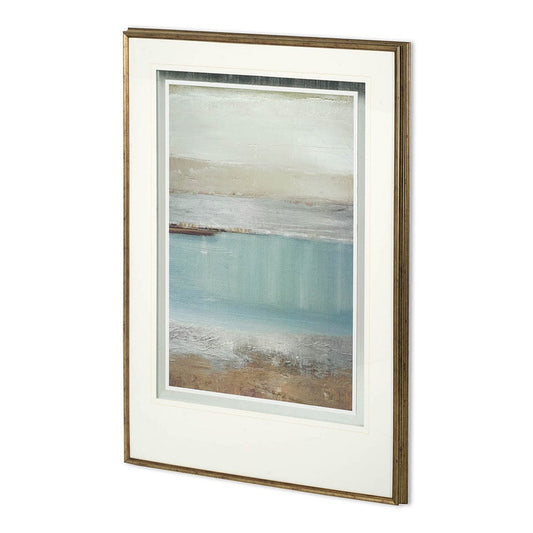 Mercana - Echo Beach by Caroline Gold a Hand Embellished Textured Framed Art Print Matted under Glass - 11775 view 1