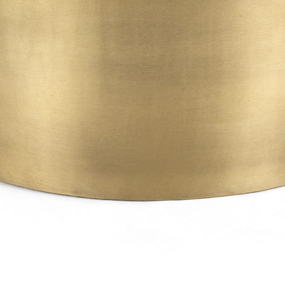 Mercana - Eclipse Antique Brass Metal Drum Base w/ Dark Brown Wood Top Nested Coffee Table - 67828 view 5