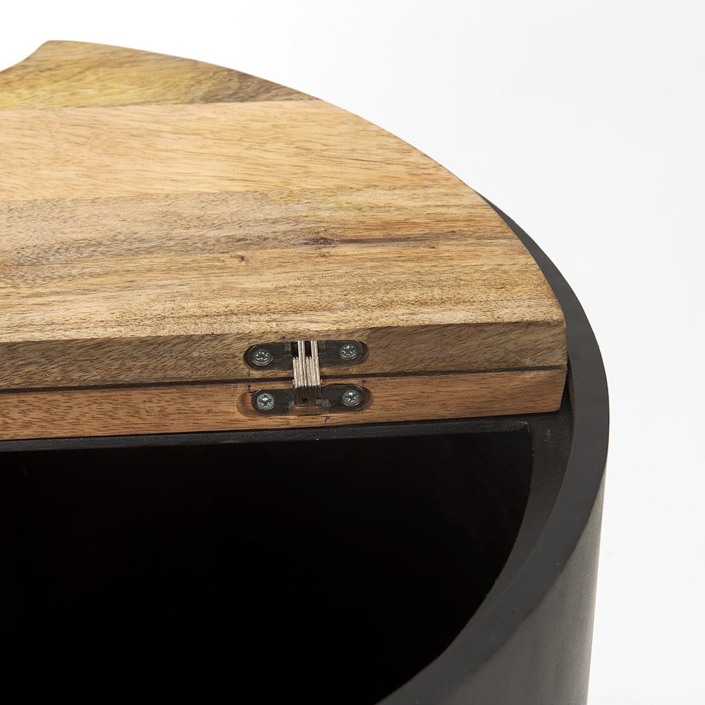 Mercana - Eclipse Gunmetal Gray Drum Base w/ Brown Wood Top End/Side Table - 70239 view 5