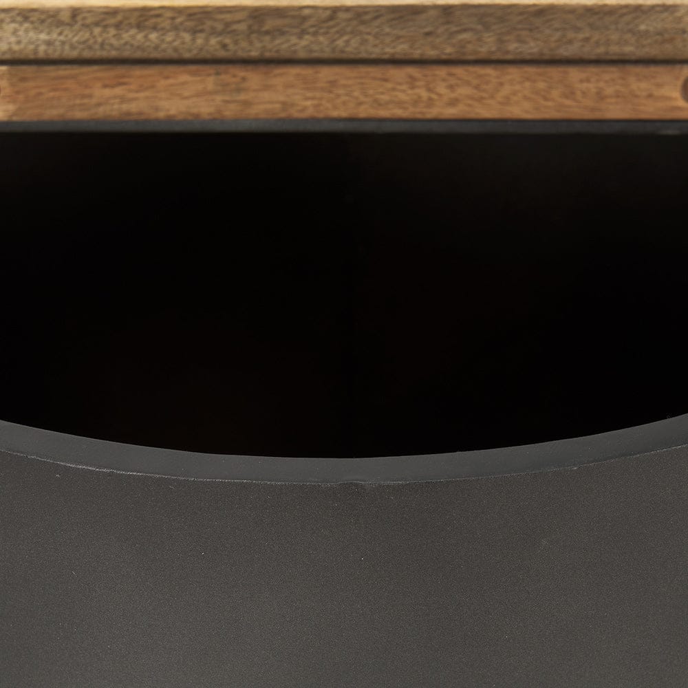Mercana - Eclipse Gunmetal Gray Drum Base w/ Brown Wood Top End/Side Table - 70239 view 6