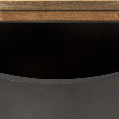 Mercana - Eclipse Gunmetal Gray Drum Base w/ Brown Wood Top End/Side Table - 70239 view 6