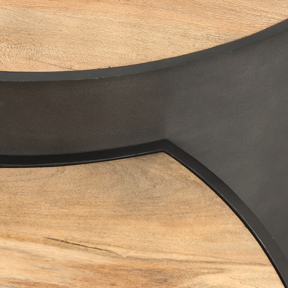 Mercana - Eclipse Gunmetal Gray Drum Base w/ Brown Wood Top Nested Coffee Table - 70240 view 9