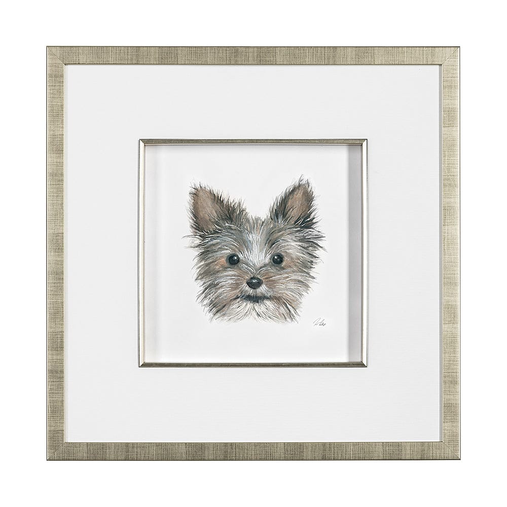 Mercana - Eddie Yorkie 1 by Mercana Studio a Hand Embellished Textured Framed Art Print Matted under Glass - 13377 view 1