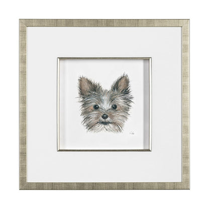 Mercana - Eddie Yorkie 1 by Mercana Studio a Hand Embellished Textured Framed Art Print Matted under Glass - 13377 view 1
