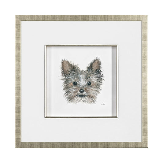 Mercana - Eddie Yorkie 1 by Mercana Studio a Hand Embellished Textured Framed Art Print Matted under Glass - 13377 view 1