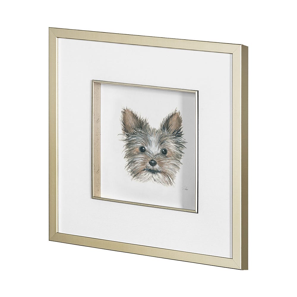 Mercana - Eddie Yorkie 1 by Mercana Studio a Hand Embellished Textured Framed Art Print Matted under Glass - 13377 view 2