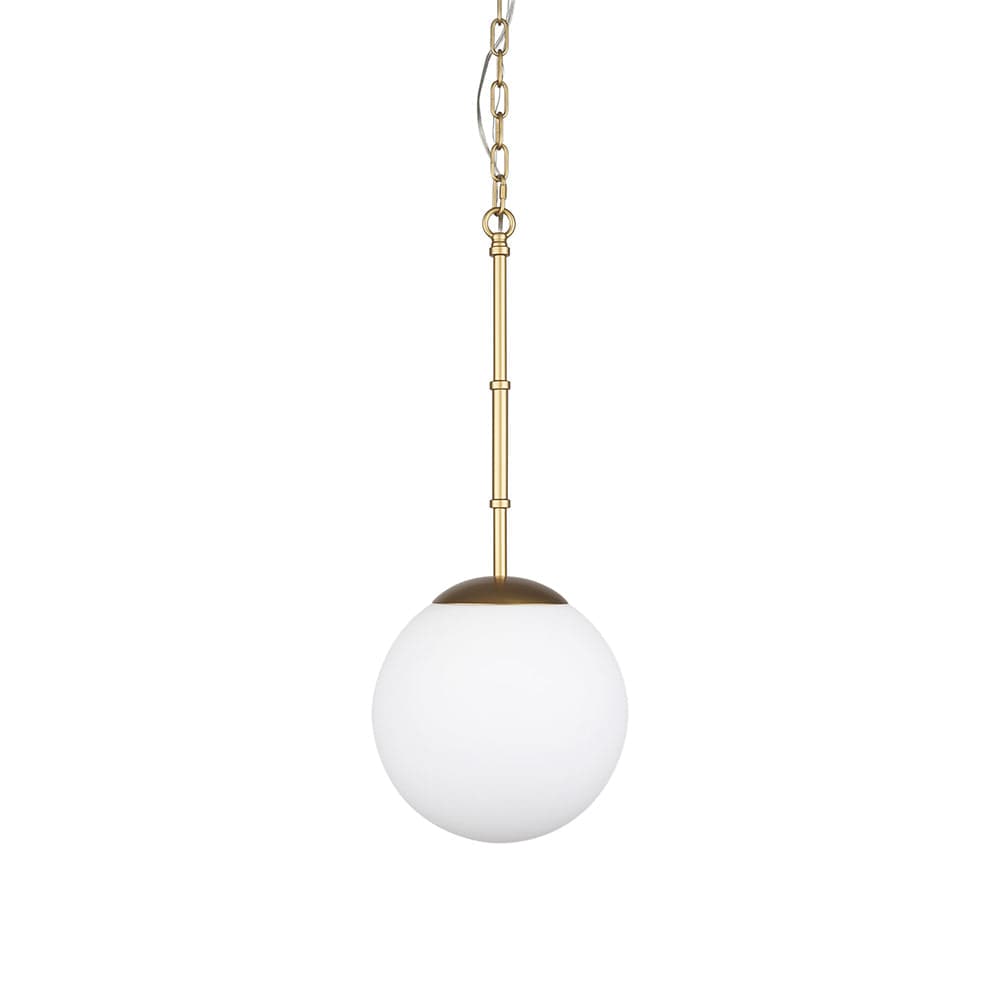 Mercana - Edie Brushed Gold Metal w/ Frosted Glass Globe 1-Light Pendant - 70439_CLOSEOUT view 1