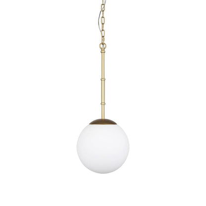 Mercana - Edie Brushed Gold Metal w/ Frosted Glass Globe 1-Light Pendant - 70439_CLOSEOUT view 1