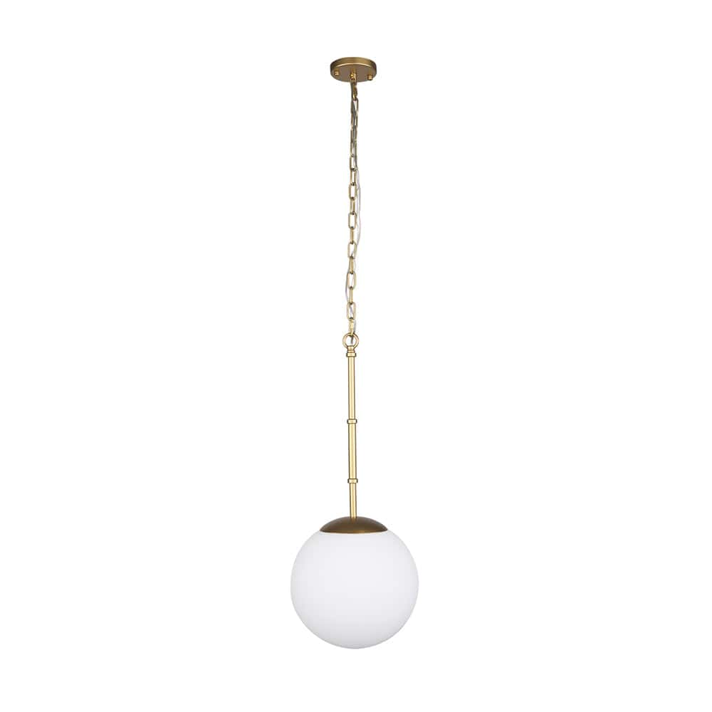 Mercana - Edie Brushed Gold Metal w/ Frosted Glass Globe 1-Light Pendant - 70439_CLOSEOUT view 2