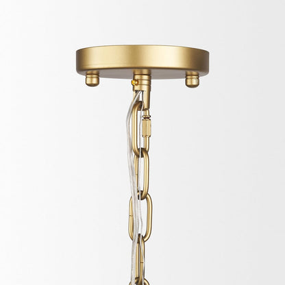 Mercana - Edie Brushed Gold Metal w/ Frosted Glass Globe 1-Light Pendant - 70439_CLOSEOUT view 3