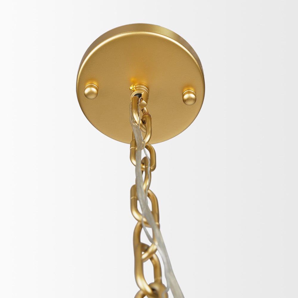 Mercana - Edie Brushed Gold Metal w/ Frosted Glass Globe 1-Light Pendant - 70439_CLOSEOUT view 4