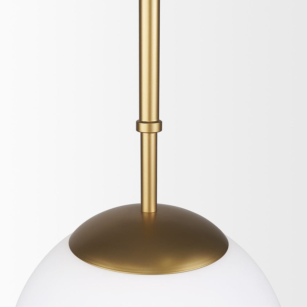 Mercana - Edie Brushed Gold Metal w/ Frosted Glass Globe 1-Light Pendant - 70439_CLOSEOUT view 6