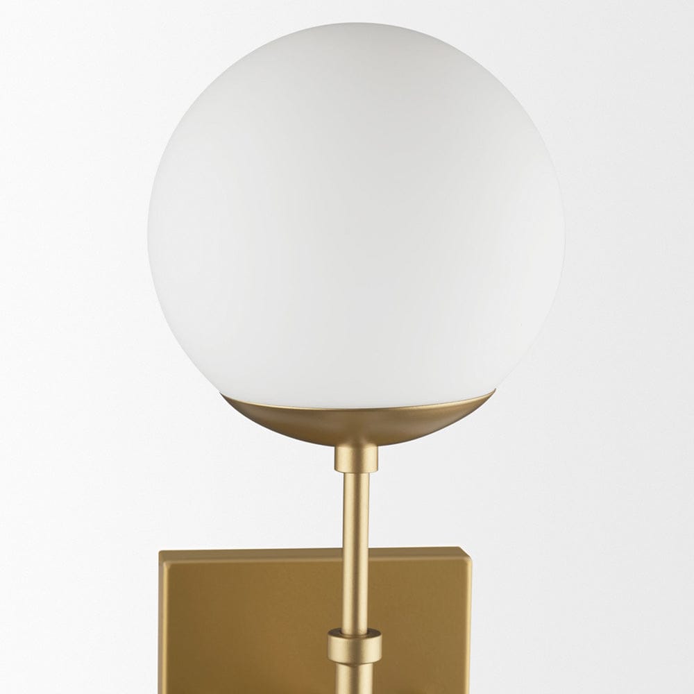 Mercana - Edie Brushed Gold Metal w/ Frosted Glass Globes 2-Light Wall Sconce - 70437_CLOSEOUT view 4