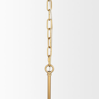 Mercana - Edie Brushed Gold Metal w/ Frosted Glass Globes 6-Light Chandelier - 70452 view 6