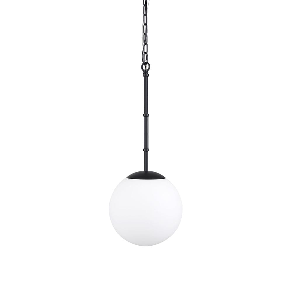 Mercana - Edie Matte Black Metal w/ Frosted Glass Globe 1-Light Pendant - 70457_CLOSEOUT view 1