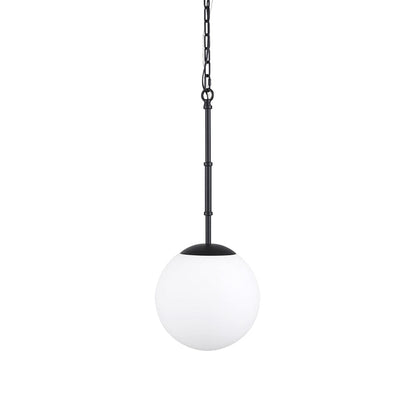 Mercana - Edie Matte Black Metal w/ Frosted Glass Globe 1-Light Pendant - 70457_CLOSEOUT view 1
