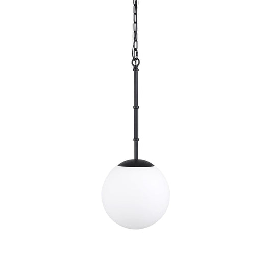 Mercana - Edie Matte Black Metal w/ Frosted Glass Globe 1-Light Pendant - 70457_CLOSEOUT view 1