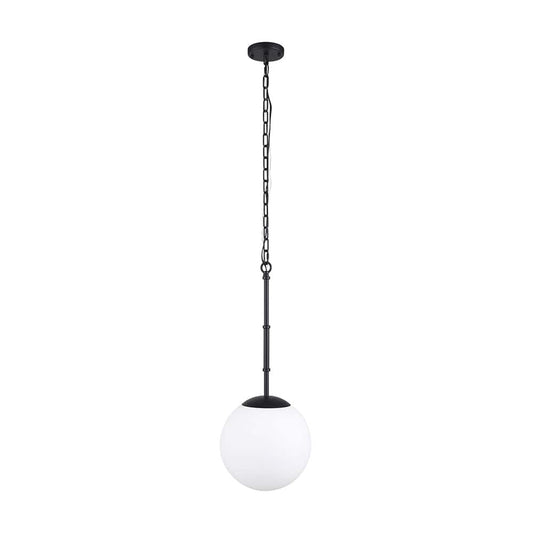 Mercana - Edie Matte Black Metal w/ Frosted Glass Globe 1-Light Pendant - 70457_CLOSEOUT view 2
