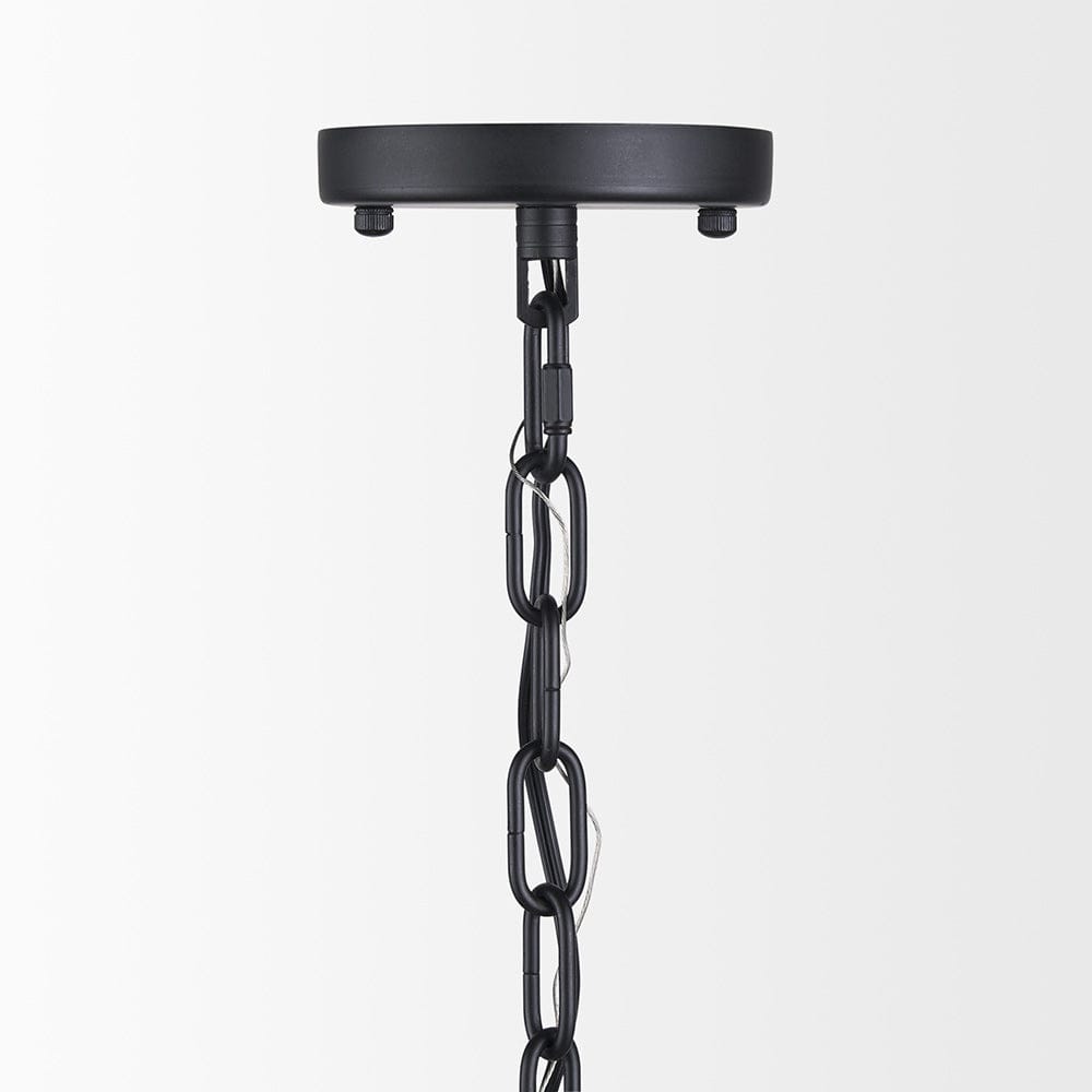 Mercana - Edie Matte Black Metal w/ Frosted Glass Globe 1-Light Pendant - 70457_CLOSEOUT view 3