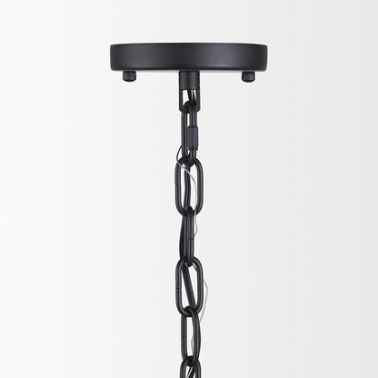 Mercana - Edie Matte Black Metal w/ Frosted Glass Globe 1-Light Pendant - 70457_CLOSEOUT view 3