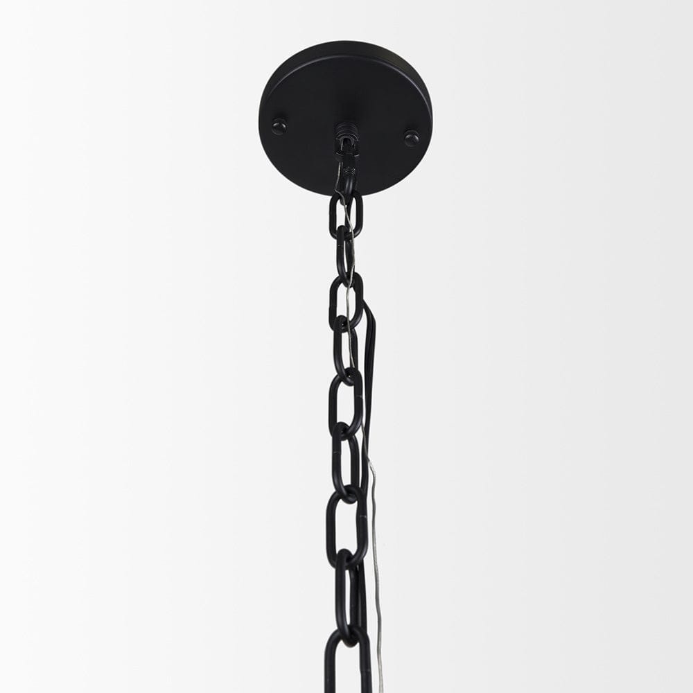 Mercana - Edie Matte Black Metal w/ Frosted Glass Globe 1-Light Pendant - 70457_CLOSEOUT view 4