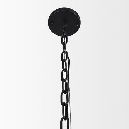 Mercana - Edie Matte Black Metal w/ Frosted Glass Globe 1-Light Pendant - 70457_CLOSEOUT view 4