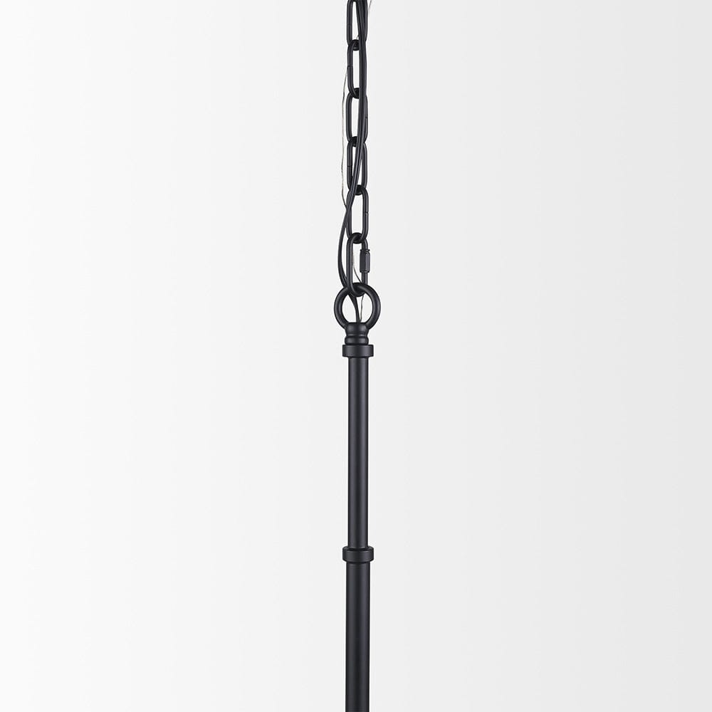 Mercana - Edie Matte Black Metal w/ Frosted Glass Globe 1-Light Pendant - 70457_CLOSEOUT view 5