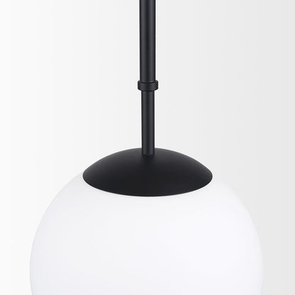 Mercana - Edie Matte Black Metal w/ Frosted Glass Globe 1-Light Pendant - 70457_CLOSEOUT view 6