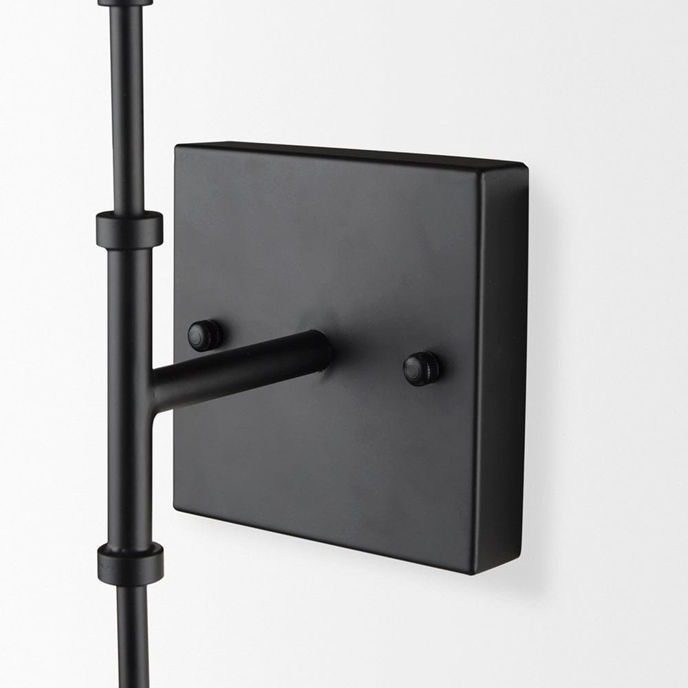 Mercana - Edie Matte Black Metal w/ Frosted Glass Globes 2-Light Wall Sconce - 70455_CLOSEOUT view 6