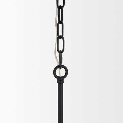 Mercana - Edie Matte Black Metal w/ Frosted Glass Globes 6-Light Chandelier - 70453 view 6