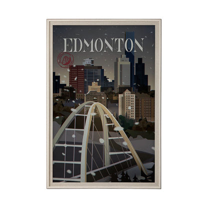 Mercana - Edmonton Go Canada XL by Mercana Studio a Hand Embellished Decograph Framed Art Print under Glass - 13800 view 1