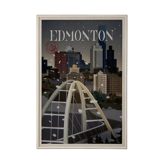 Mercana - Edmonton Go Canada XL by Mercana Studio a Hand Embellished Decograph Framed Art Print under Glass - 13800 view 1