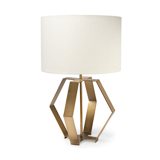Mercana - Edwards 26"H Gold Metal Base w/ Cream Fabric Shade Table Lamp - 68966 view 1