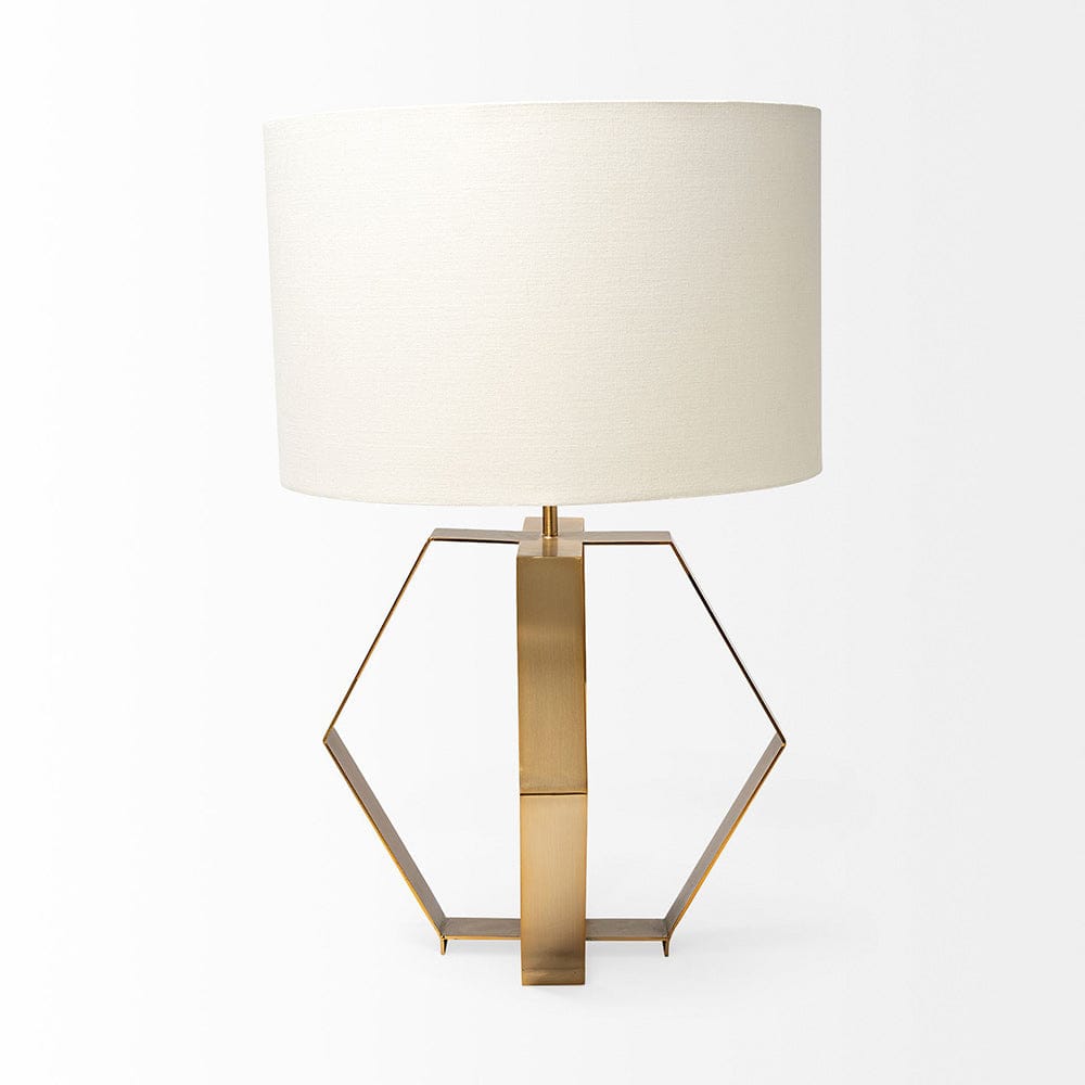 Mercana - Edwards 26"H Gold Metal Base w/ Cream Fabric Shade Table Lamp - 68966 view 2