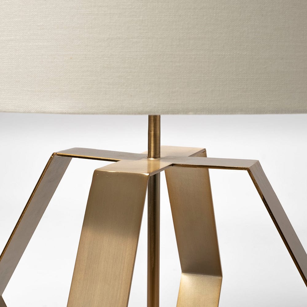 Mercana - Edwards 26"H Gold Metal Base w/ Cream Fabric Shade Table Lamp - 68966 view 4