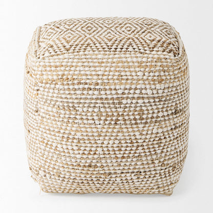 Mercana - Ekani 16.0L x 16.0W x 16.0H Cream/Beige Cotton Pouf - 69517 view 2