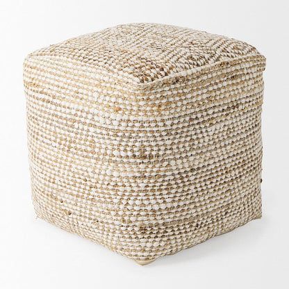 Mercana - Ekani 16.0L x 16.0W x 16.0H Cream/Beige Cotton Pouf - 69517 view 3